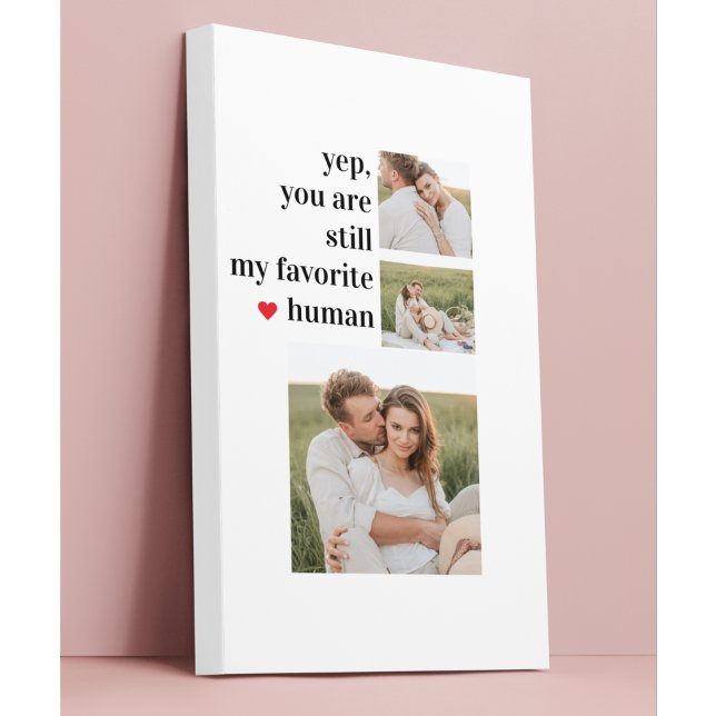 Modern Collage Couple Photo Romantic Quote Canvas Print (Creator Uploaded)