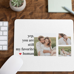 Modern Collage Couple Photo Romantic Quote Mouse Pad