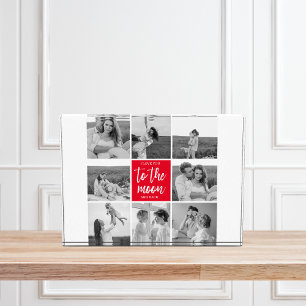 Modern Collage Couple Photo & To The Moon Quote Block