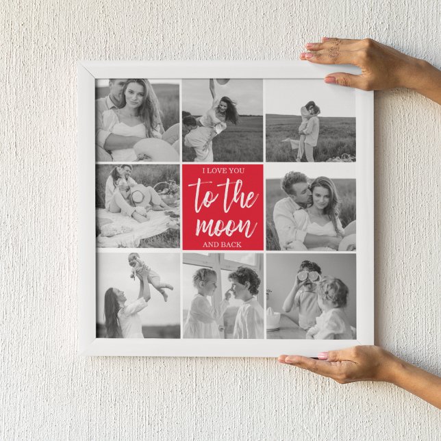 Modern Collage Couple Photo & To The Moon Quote Poster (Creator Uploaded)