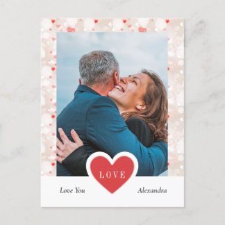 Modern Collage Couple Photo & Valentines Day Holiday Postcard