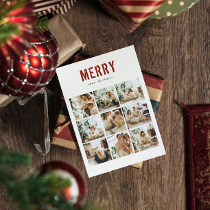 Modern Collage Family Photo Happy Holiday MEERY