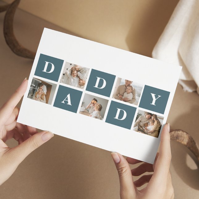 Modern Collage Fathers Photo & Green Daddy Gifts (Creator Uploaded)
