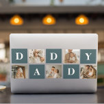 Modern Collage Fathers Photo & Green Daddy Gifts HP Laptop Skin<br><div class="desc">A modern collage fathers photo is a personalised gift that combines multiple photos of a father or father figure in a creative and stylish manner. It involves selecting several meaningful pictures and arranging them in a collage format, often with overlapping or grid-like designs. The photos can feature different moments or...</div>