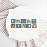 Modern Collage Fathers Photo & Green Daddy Gifts Napkin<br><div class="desc">A modern collage fathers photo is a personalised gift that combines multiple photos of a father or father figure in a creative and stylish manner. It involves selecting several meaningful pictures and arranging them in a collage format, often with overlapping or grid-like designs. The photos can feature different moments or...</div>
