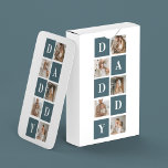 Modern Collage Fathers Photo & Green Daddy Gifts Playing Cards<br><div class="desc">A modern collage fathers photo is a personalised gift that combines multiple photos of a father or father figure in a creative and stylish manner. It involves selecting several meaningful pictures and arranging them in a collage format, often with overlapping or grid-like designs. The photos can feature different moments or...</div>