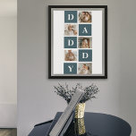Modern Collage Fathers Photo & Green Daddy Gifts Poster<br><div class="desc">A modern collage fathers photo is a personalised gift that combines multiple photos of a father or father figure in a creative and stylish manner. It involves selecting several meaningful pictures and arranging them in a collage format, often with overlapping or grid-like designs. The photos can feature different moments or...</div>