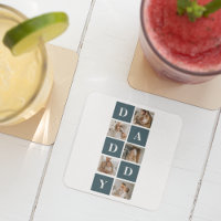 Modern Collage Fathers Photo & Green Daddy Gifts