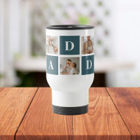 Modern Collage Fathers Photo & Green Daddy Gifts