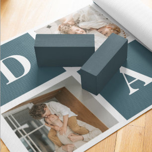 Modern Collage Fathers Photo & Green Daddy Gifts Yoga Mat