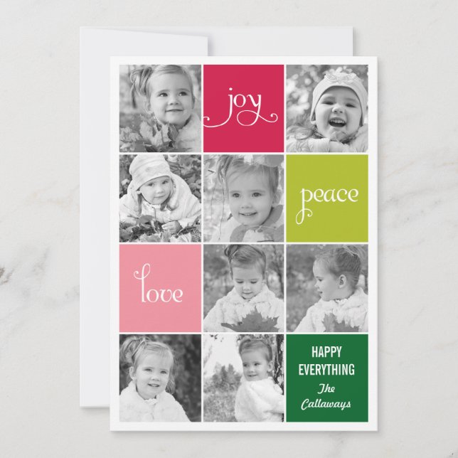 Modern Collage Holiday Photo Cards (Front)
