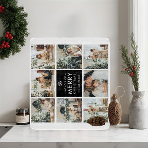 Modern Collage “Merry Christmas” Multi Photo Cutting Board