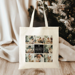 Modern Collage “Merry Christmas” Multi Photo  Tote Bag