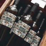 Modern Collage “Merry Christmas” Multi Photo  Wine Label<br><div class="desc">Dress up your holiday table or gift bottles in personalized style with this Modern Collage “Merry Christmas” Multi Photo Wine Label. Featuring a nine-photo collage of your favorite family moments with a central festive panel reading Have Yourself a Merry Christmas, this elegant neutral-toned label instantly elevates your wine, champagne, or...</div>