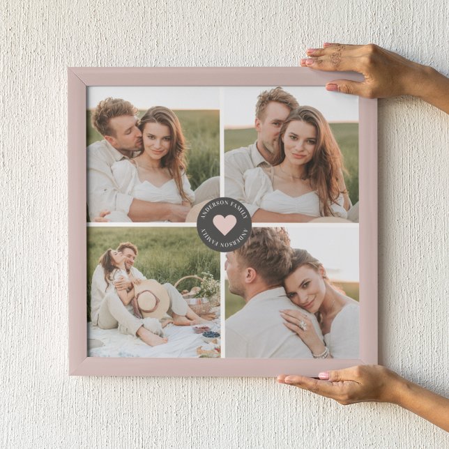 Modern Collage Personalised Family Photo Gift Canvas Print (Creator Uploaded)