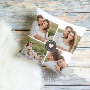 Modern Collage Personalised Family Photo Gift Cushion