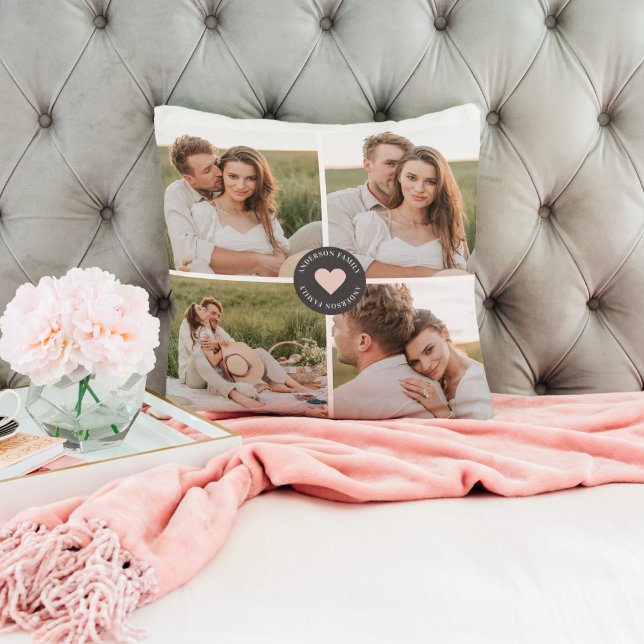 Modern Collage Personalised Family Photo Gift Cushion (Creator Uploaded)