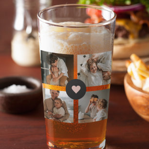 Modern Collage Personalised Family Photo Gift Glass