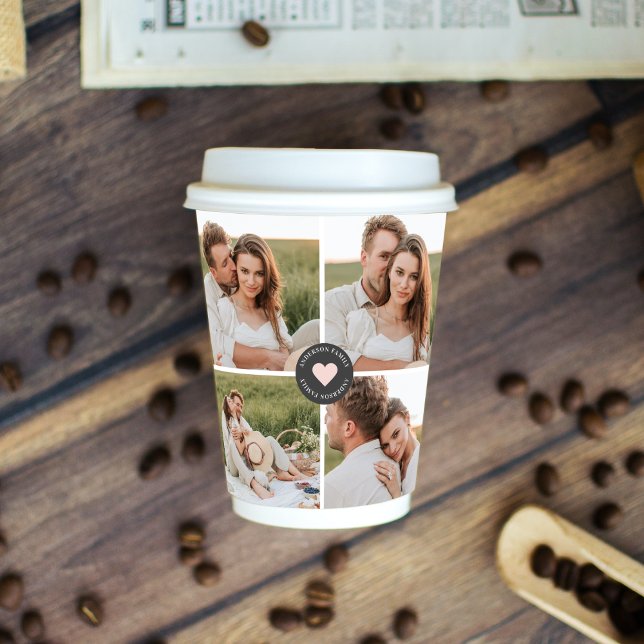 Modern Collage Personalised Family Photo Gift Paper Cups (Creator Uploaded)