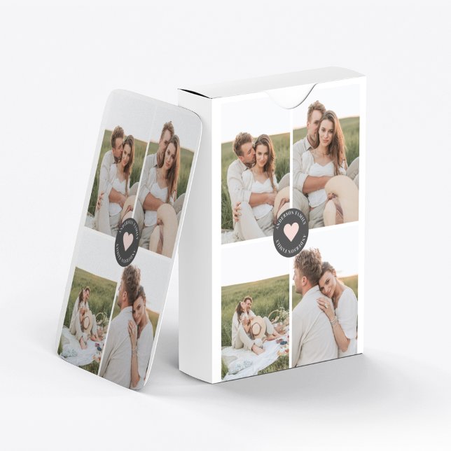 Modern Collage Personalised Family Photo Gift Playing Cards (Creator Uploaded)