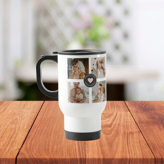 Modern Collage Personalised Family Photo Gift Travel Mug (Creator Uploaded)