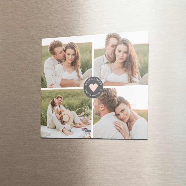 Modern Collage Personalized Family Photo Gift Magnet (Creator Uploaded)