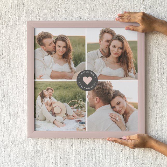 Modern Collage Personalized Family Photo Gift Poster (Creator Uploaded)