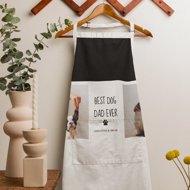 Modern Collage Photo Best Dad Dog Ever Apron (Creator Uploaded)