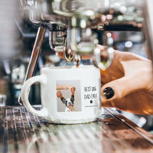 Modern Collage Photo Best Dad Dog Ever Espresso Cup