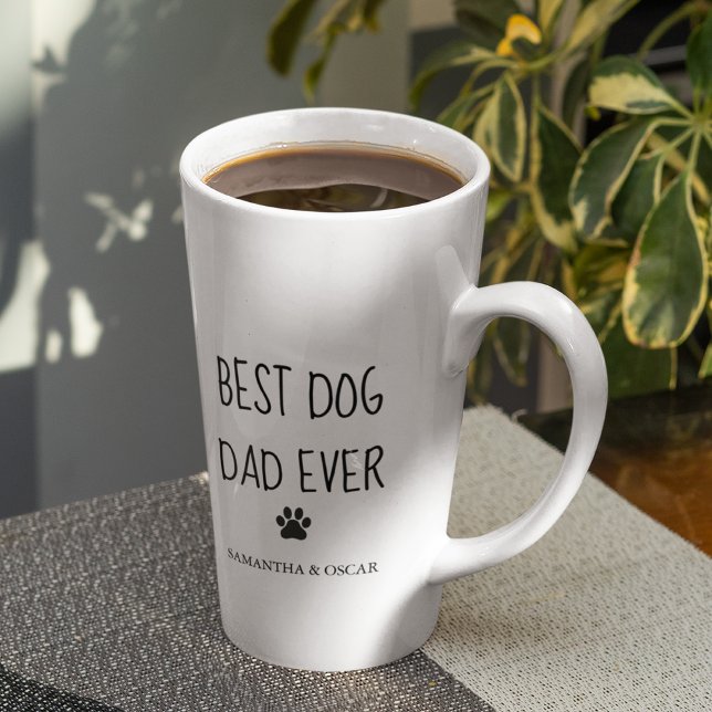 Modern Collage Photo Best Dad Dog Ever Latte Mug (Creator Uploaded)