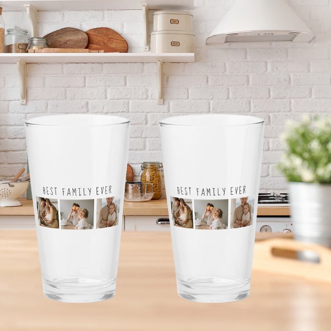 Modern Collage Photo & Best Family Ever Best Gift Glass (Creator Uploaded)