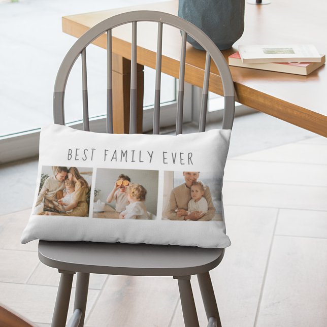 Modern Collage Photo & Best Family Ever Best Gift Lumbar Cushion (Creator Uploaded)