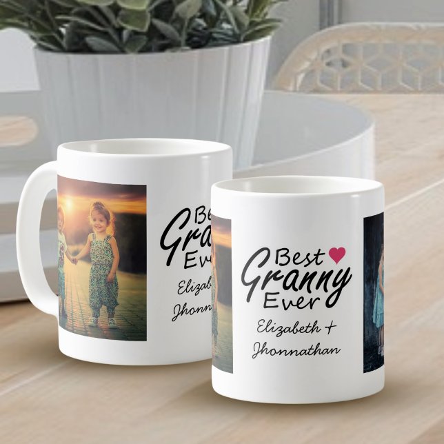 Modern Collage Photo Best Granny Ever Grandma Gift Coffee Mug (Creator Uploaded)