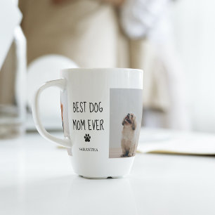 Modern Collage Photo Best Mum Dog Ever  Latte Mug