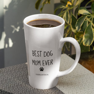 Modern Collage Photo Best Mum Dog Ever  Latte Mug