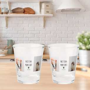 Modern Collage Photo Best Mum Dog Ever Shot Glass