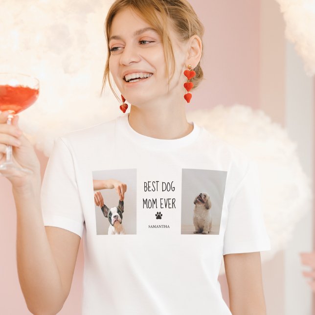 Modern Collage Photo Best Mum Dog Ever  T-Shirt (Creator Uploaded)