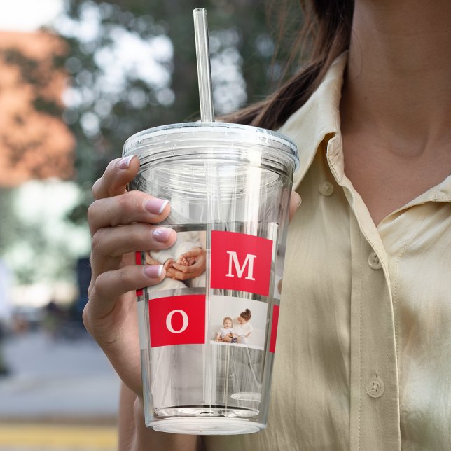 Modern Collage Photo &  Best Mum Ever Gift Acrylic Tumbler (Creator Uploaded)
