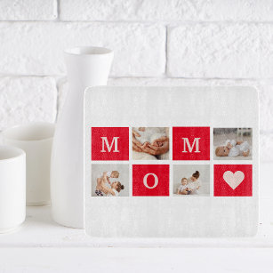 Modern Collage Photo & Best Mum Ever Gift Cutting Board
