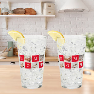 Modern Collage Photo & Best Mum Ever Gift Glass