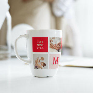 Modern Collage Photo & Best Mum Ever Gift Latte Mug