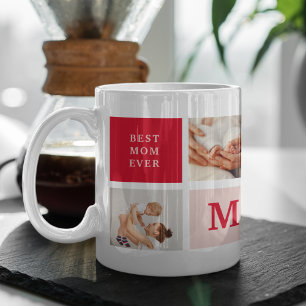 Modern Collage Photo & Best Mum Ever Gift Mug