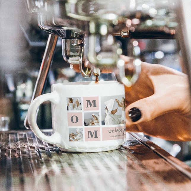 Modern Collage Photo Best Mum Ever Pink Gift Espresso Cup (Creator Uploaded)