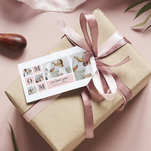 Modern Collage Photo Best Mum Ever Pink Gift Gift Tags