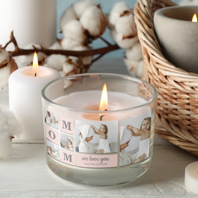 Modern Collage Photo Best Mum Ever Pink Gift Rectangular Sticker (Creator Uploaded)