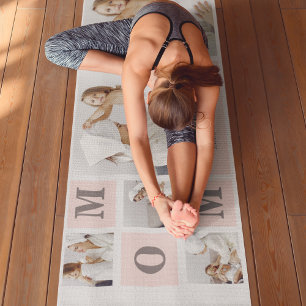 Modern Collage Photo Best Mum Ever Pink Gift Yoga Mat