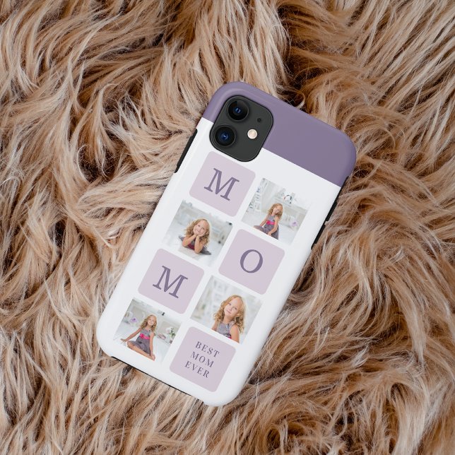 Modern Collage Photo Best Mum Ever Purple Gift Case-Mate iPhone Case (Creator Uploaded)