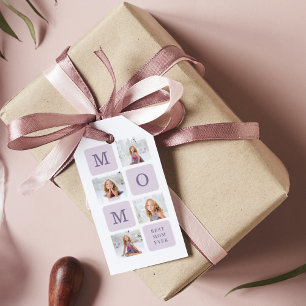 Modern Collage Photo Best Mum Ever Purple Gift Gift Tags