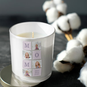 Modern Collage Photo Best Mum Ever Purple Gift Square Sticker