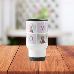 Modern Collage Photo Best Mum Ever Purple Gift Travel Mug